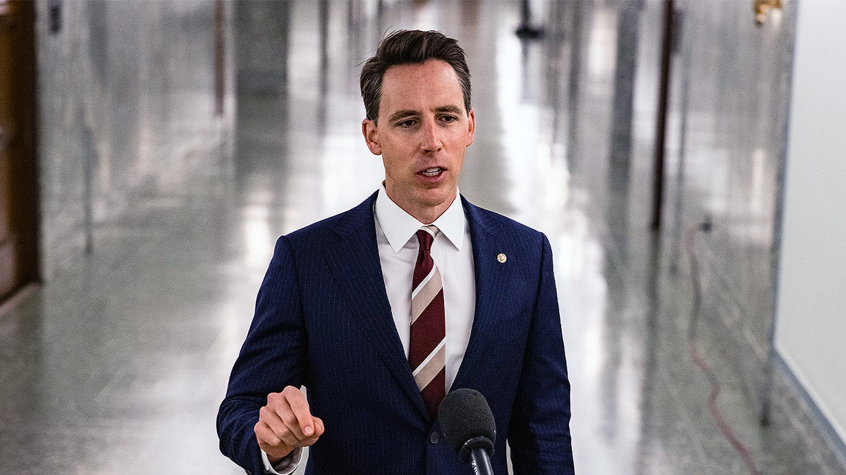 Sen. Josh Hawley, R-Mo., giving remarks