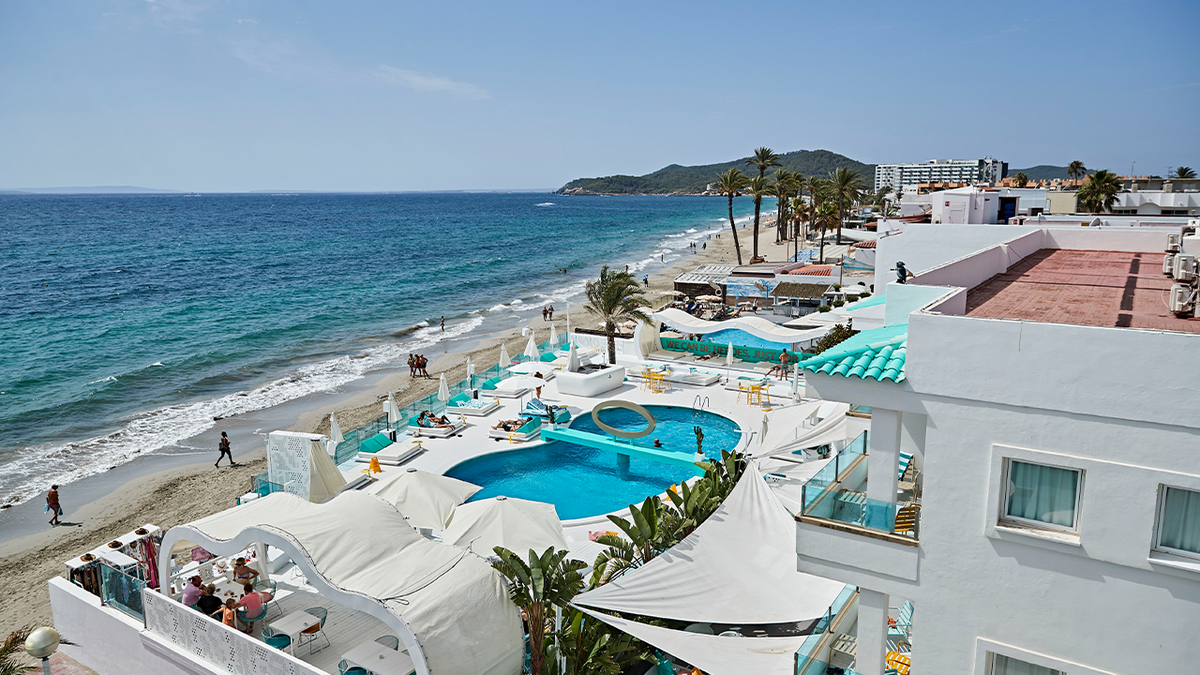 Beachside hotel in Ibiza, Spain