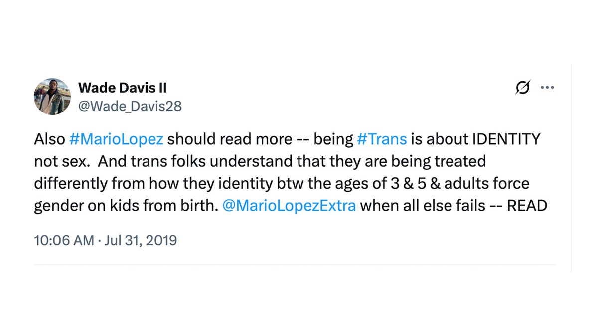 Wade Davis posted that being trans is about