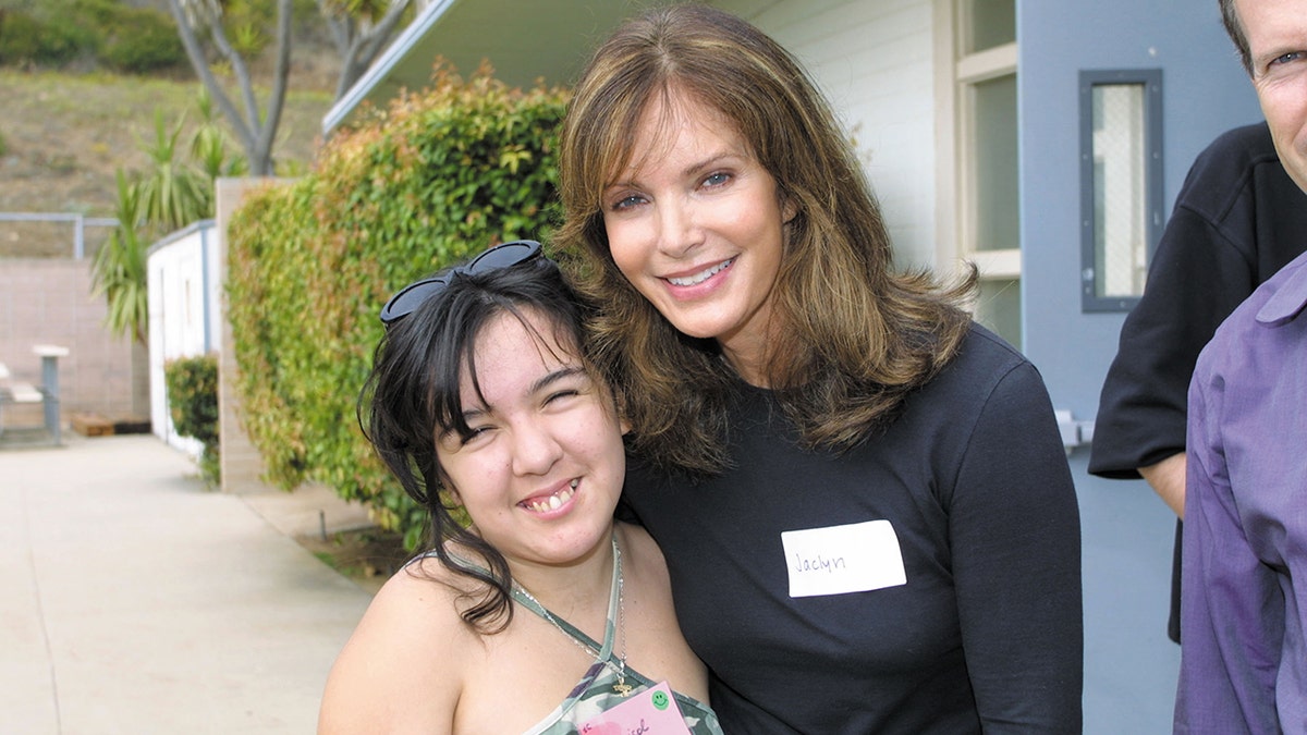 Jaclyn Smith visiting thw Ability First Camp in August 2001.