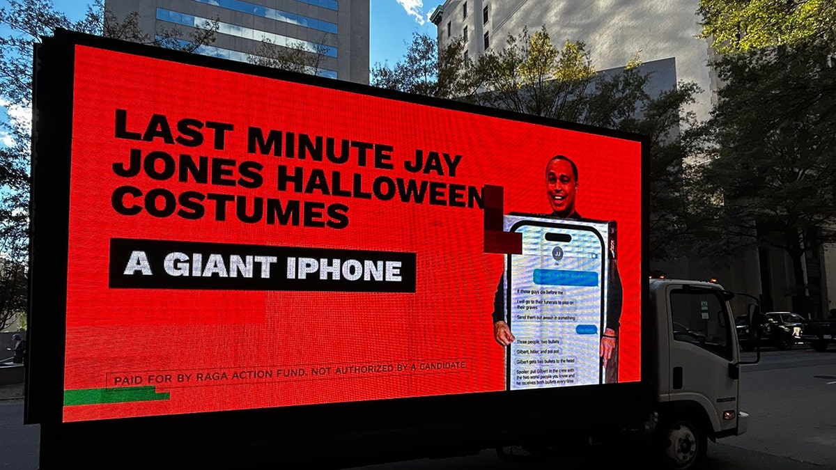 Jay Jones in a phone costume