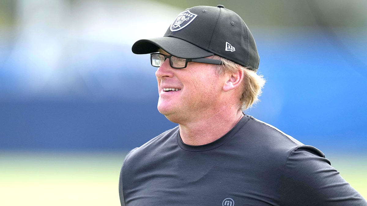 Jon Gruden at practice