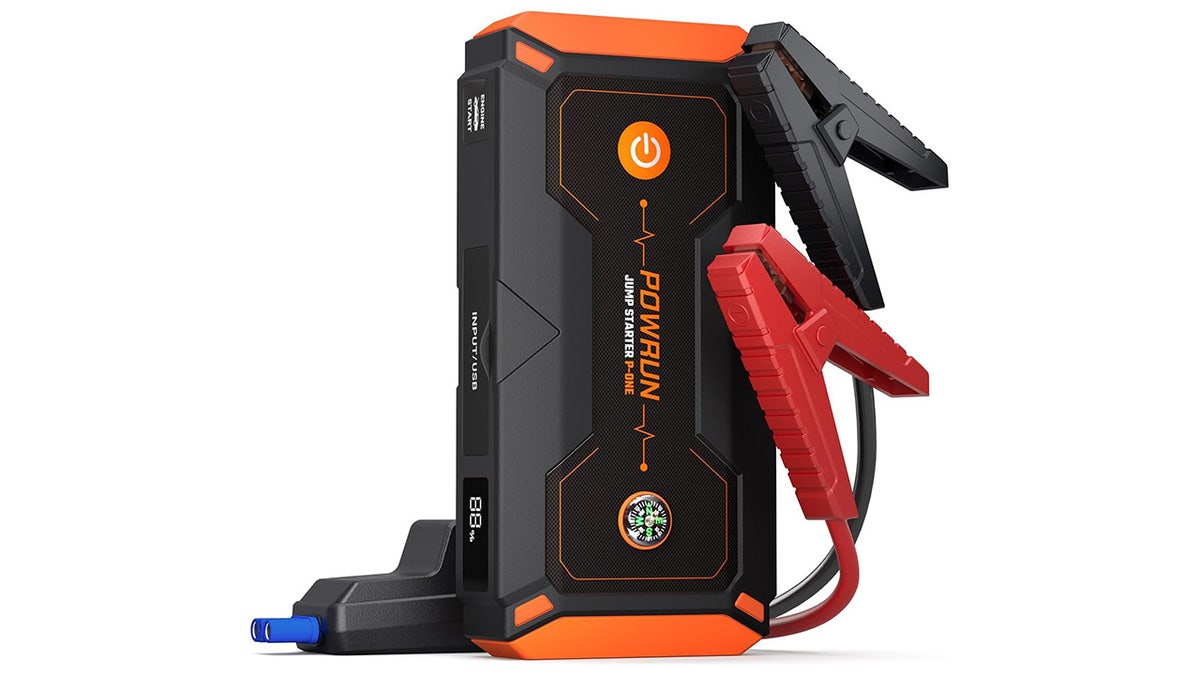 This jump starter can start your vehicle in seconds.