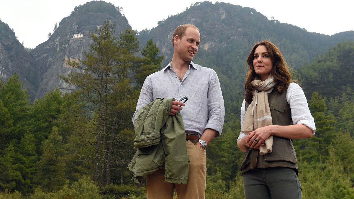 Prince William and Kate Middleton on a hike