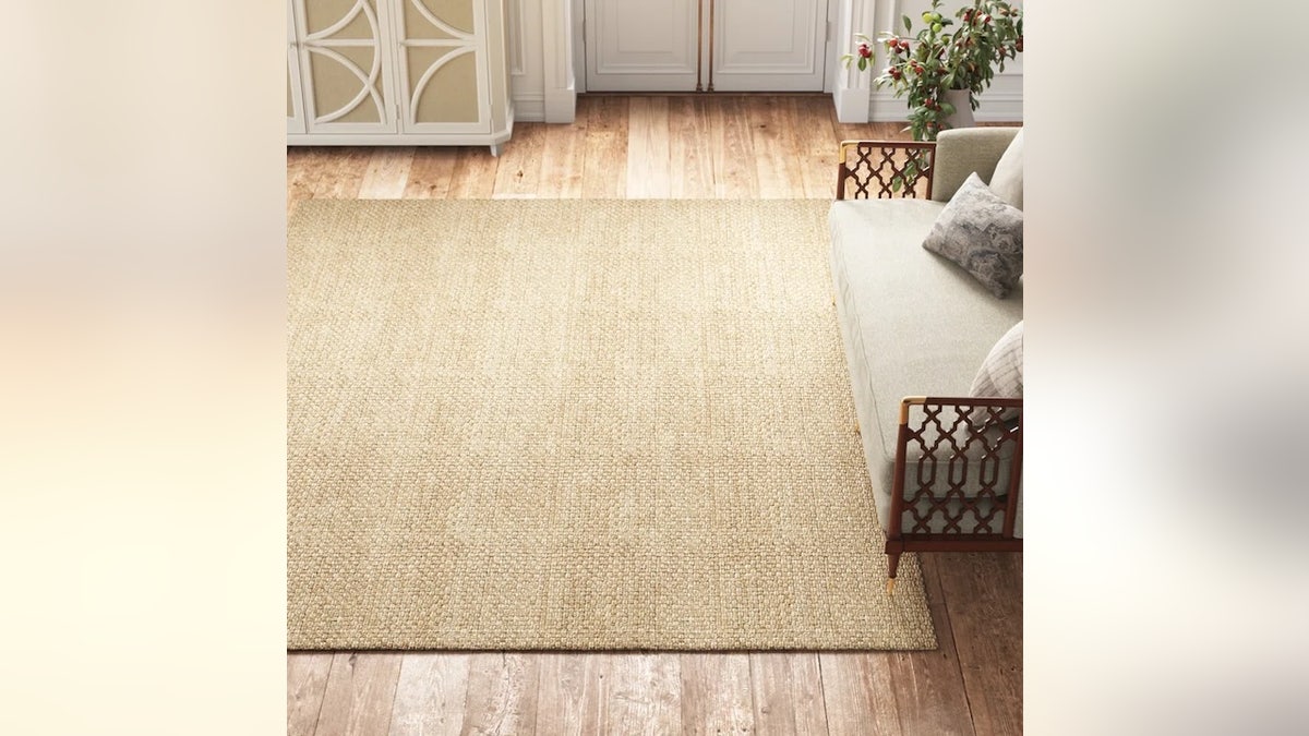 This easy-to-clean rug blends seamlessly with most decor style.