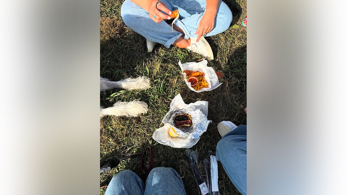 Kelsea Ballerini compartilha uma foto de um dia no parque com amigos e seu cachorro