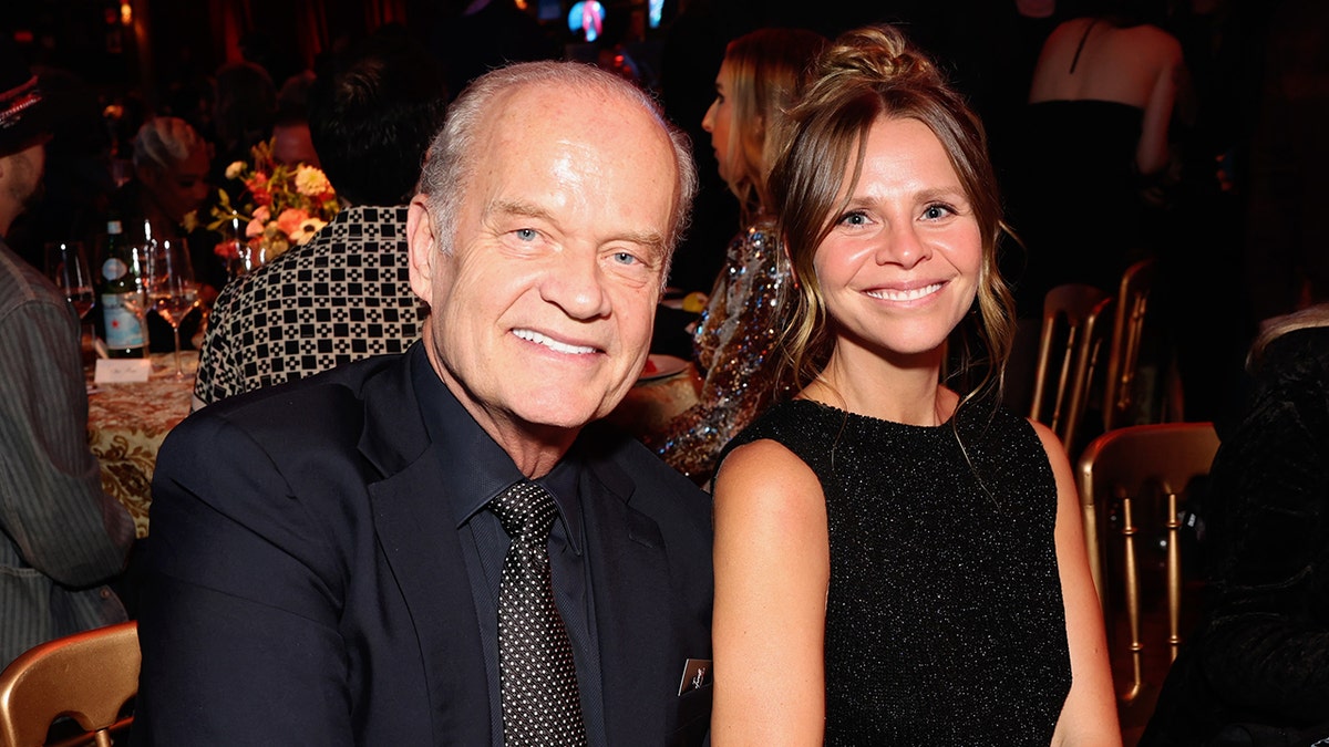 Kelsey Grammer and Kayte Walsh at the Jam for Janie Grammy viewing party in February 2024.