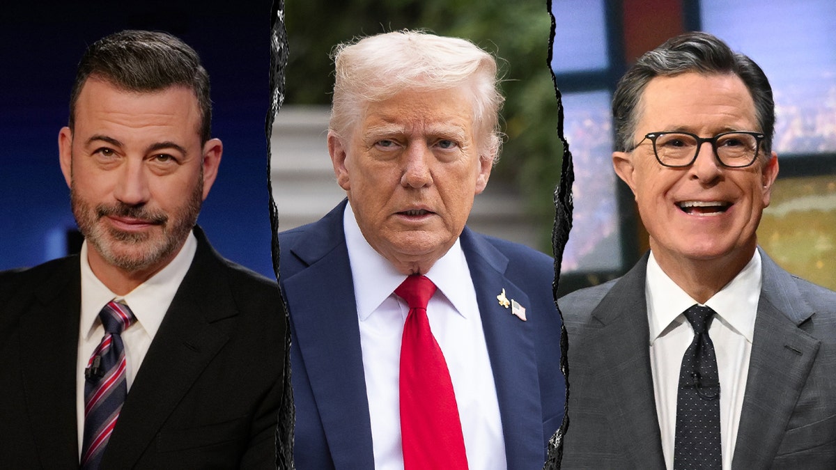 Jimmy Kimmel, Donald Trump and Stephen Colbert