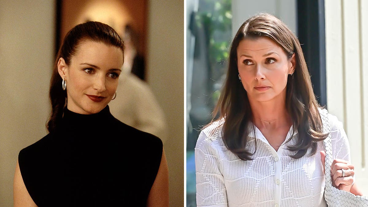 A split of Kristin Davis as Charlotte and Bridget Moynahan as Natasha. 
