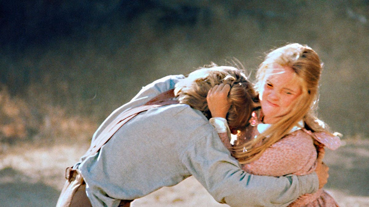 Mary Ingalls fighting Bubba in the "Bully Boys" episode of "Little House on the Prairie."