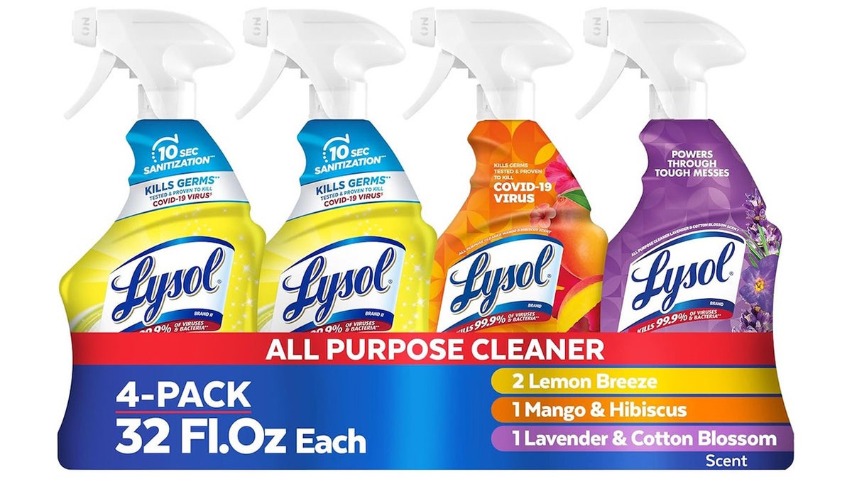 There are three different scents in this Lysol four-pack.