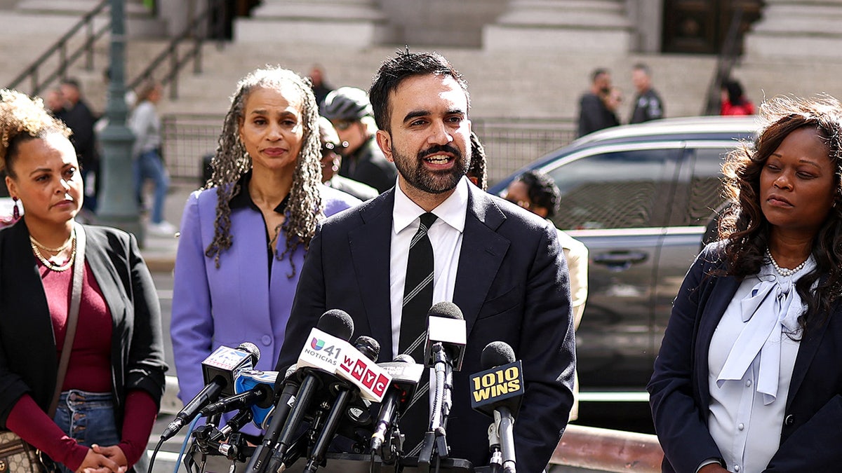 Zohran Mamdani speaking at press conference