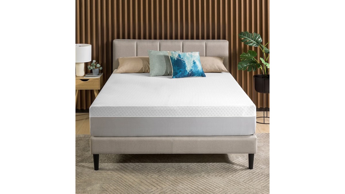This medium-firm mattress ships in a box for easy handling. 