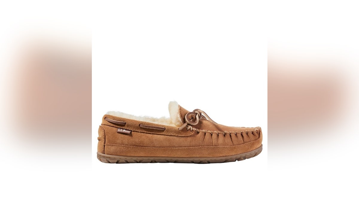 Keep your feet warm this winter with wool-lined slippers. 