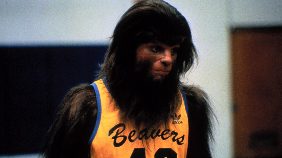 Michael J. Fox dressed as a wolf in a screenshot from the 1985 movie, "Teen Wolf."