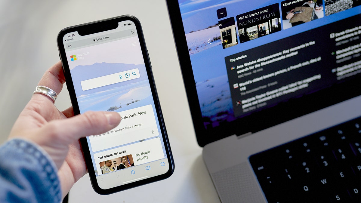 Microsoft Bing search on Smartphone