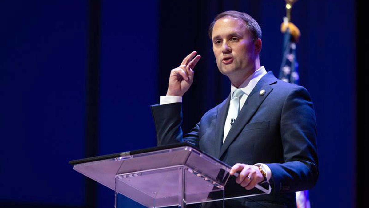 Jason Miyares speaks in debate