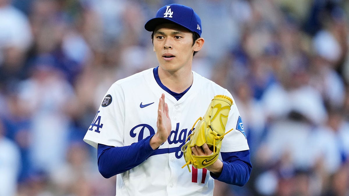 Roki Sasaki on the mound