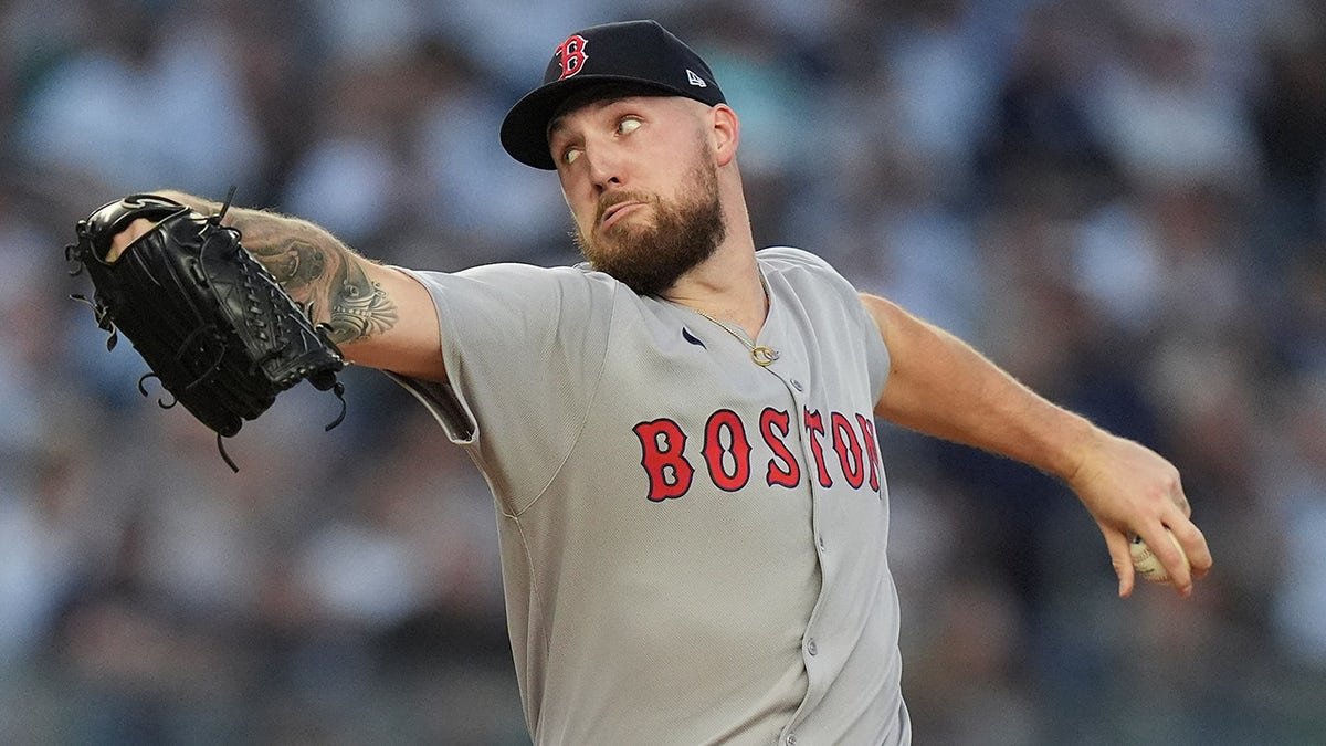 Garrett Crochet throws a pitch