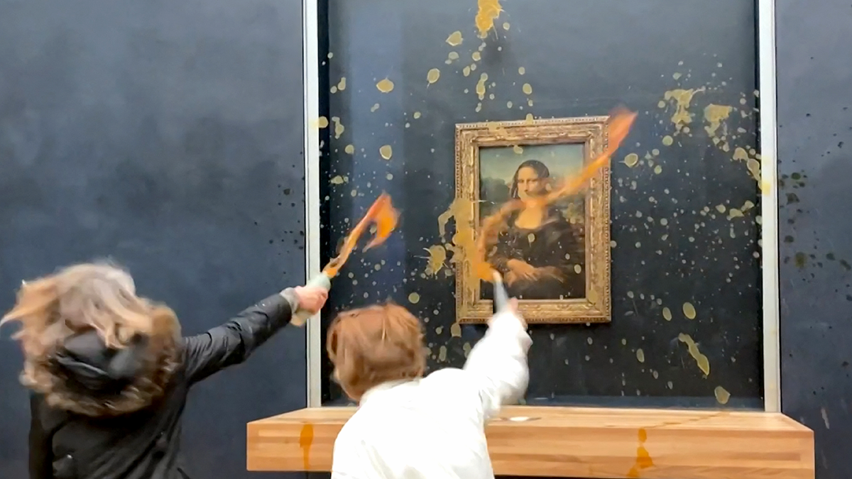 Protesters throw soup on Mona Lisa
