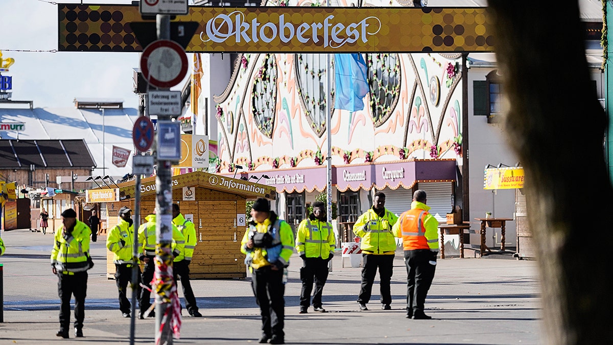Security guards at an Oktoberfest entrance