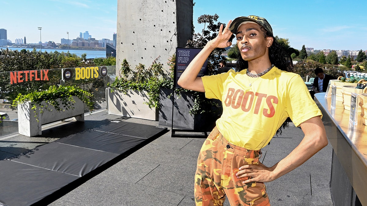 A camp event for the Netflix military series "Boots"