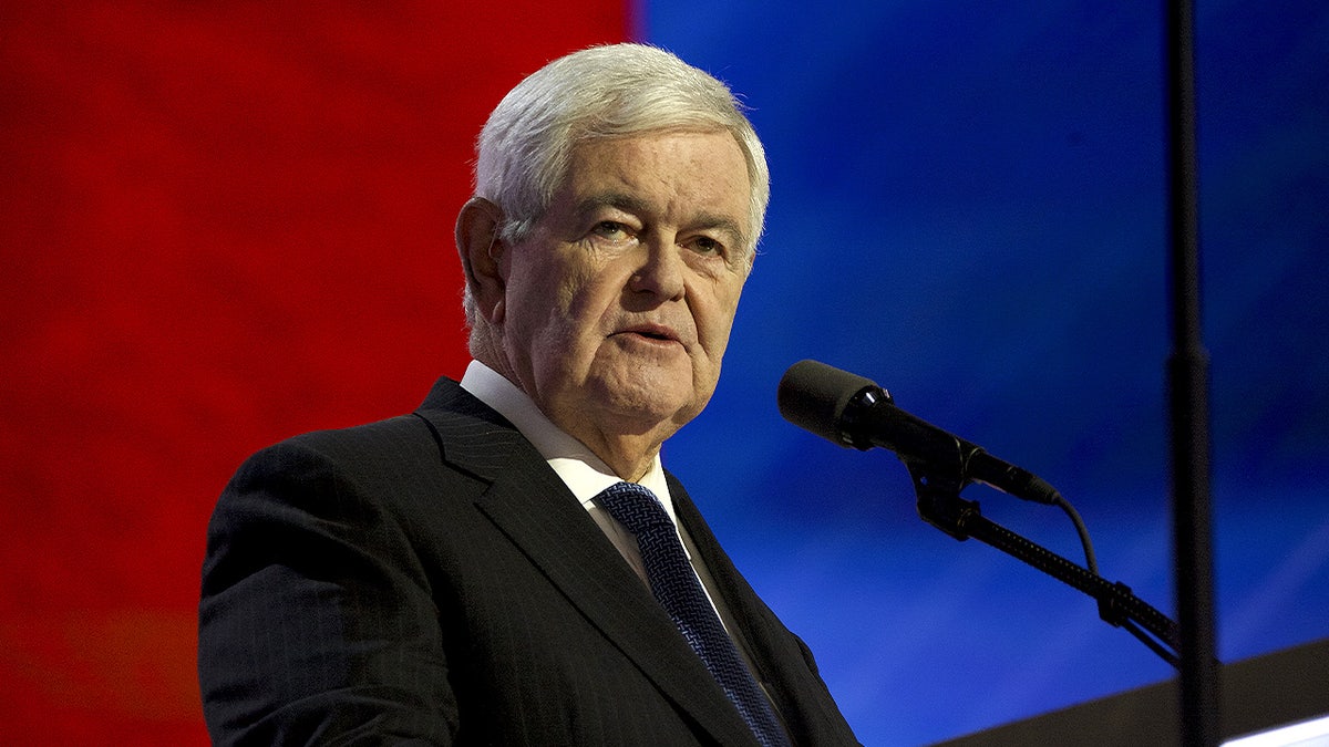 El ex presidente de la Cámara de Representantes, Newt , en su intervención en la Convención RNC de 2024