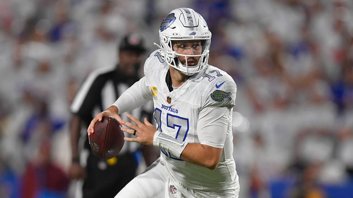Josh Allen looks to throw