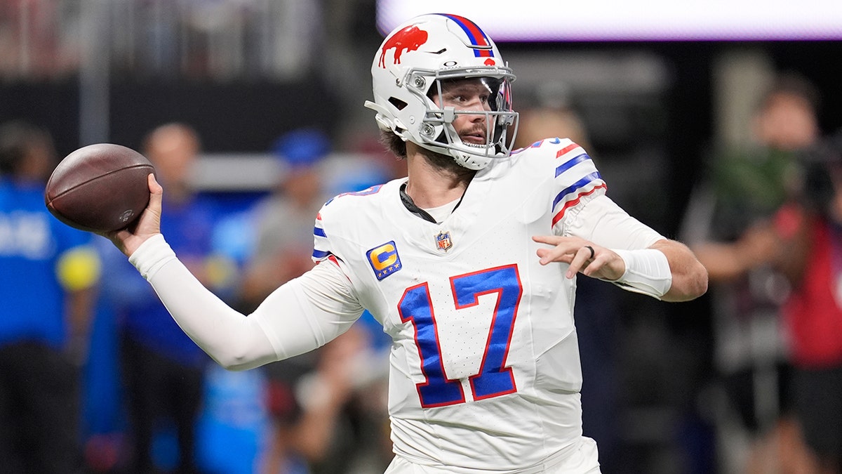Josh Allen looks down field