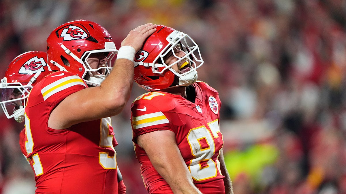Travis Kelce with Creed Humphrey