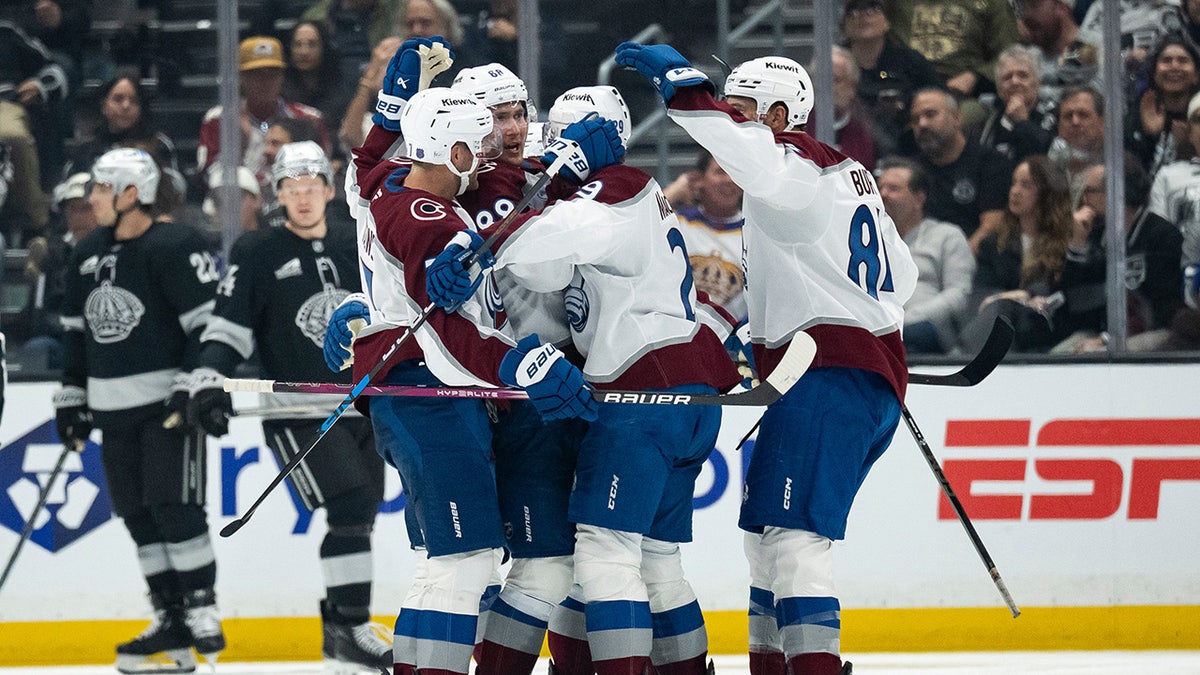 Avalanche players celebrate