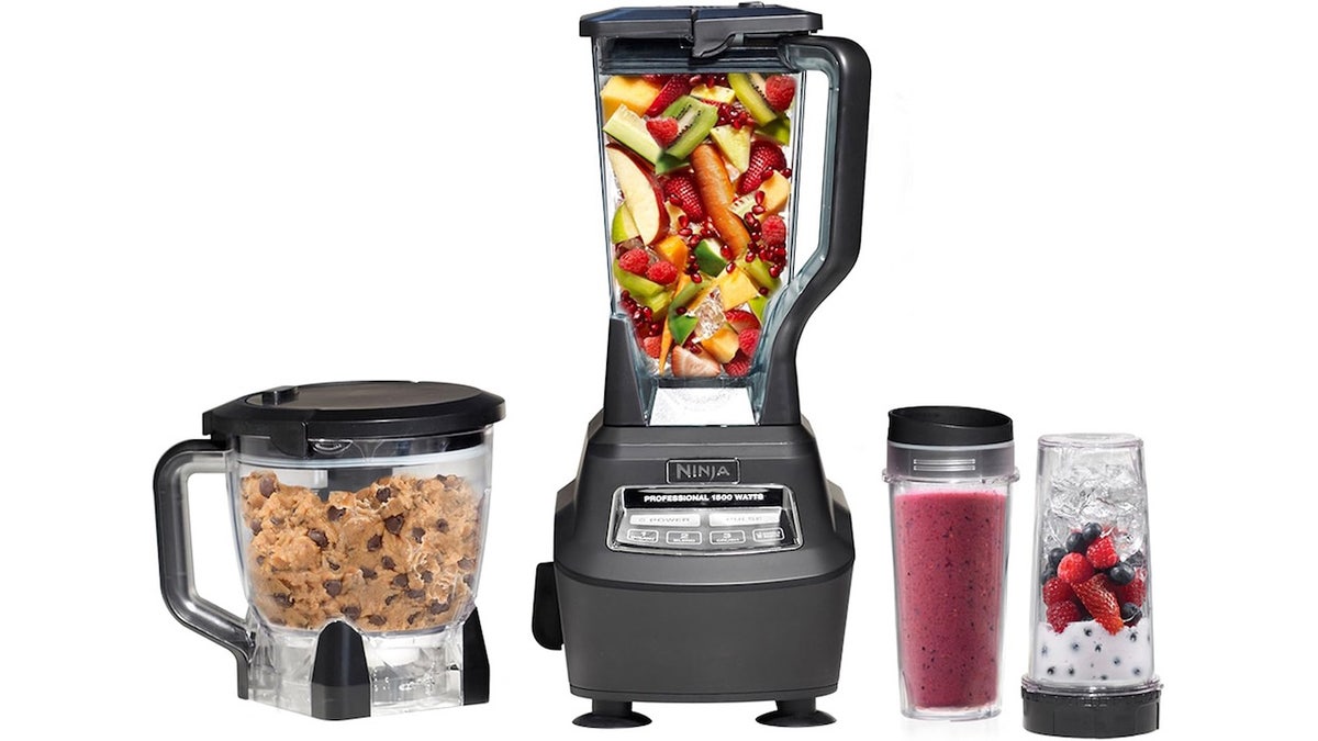 You get a blender, food processor, smoothie maker and drink cup.