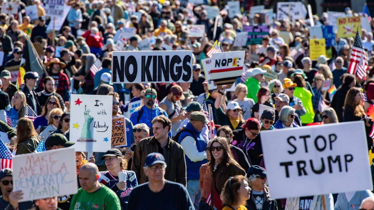 No Kings protesters in Boston