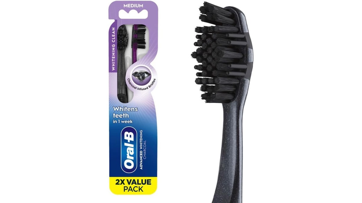 The charcoal-infused bristles of this toothbrush remove surface stains with ease.