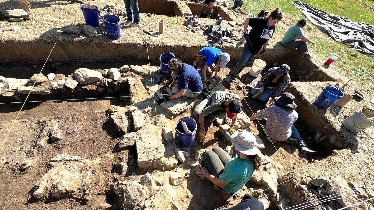 Archaeologists uncover colonial tavern remains in Lancaster County, Pennsylvania 3 Birds eye view of archaeological excavation