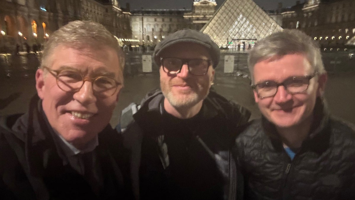 Greg Palkot with his crew in Paris, France.