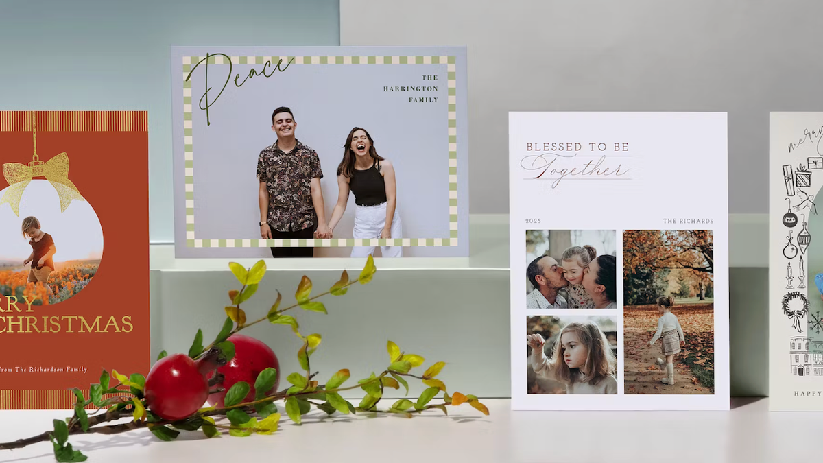 Find funny cards, colorful options or classic Christmas designs.