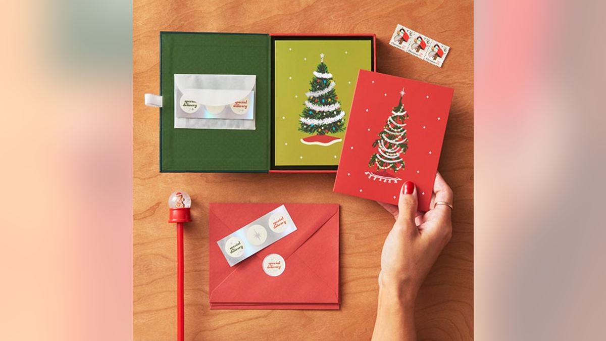 Paper Source has everything from cat-themed cards to classic Christmas tree designs.