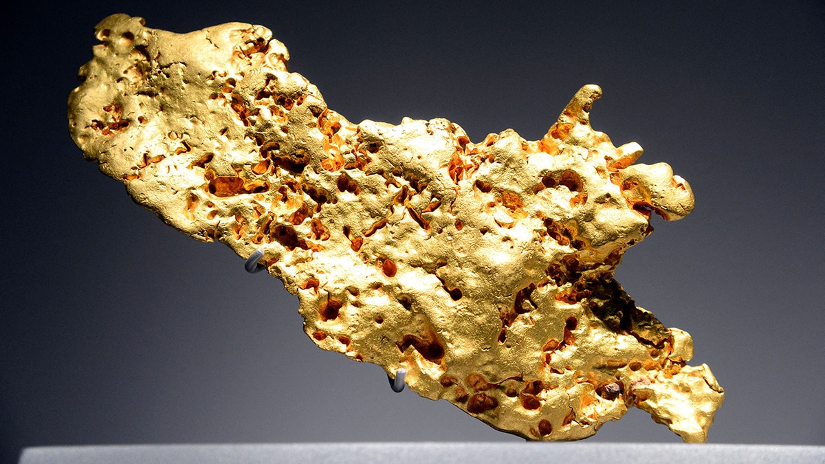 Mineral of gold from Australia on display in Paris, France