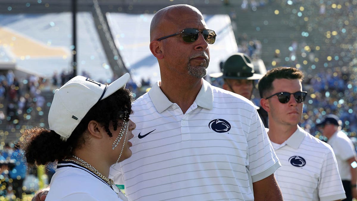 James Franklin looks on
