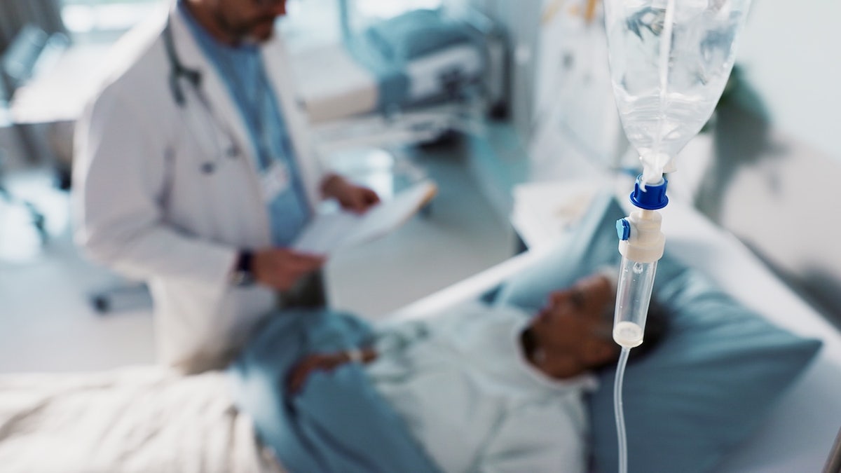 Person receiving hospital care
