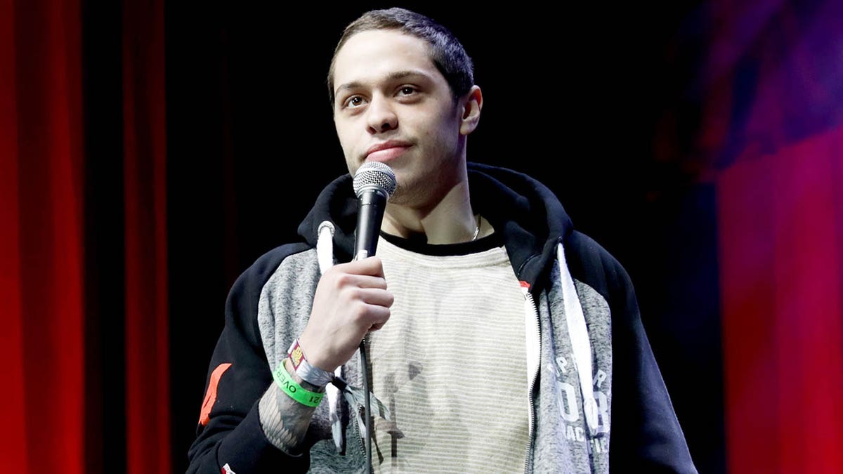 Pete Davidson performing stand up in 2017