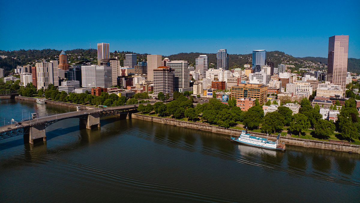 skyline view of portland