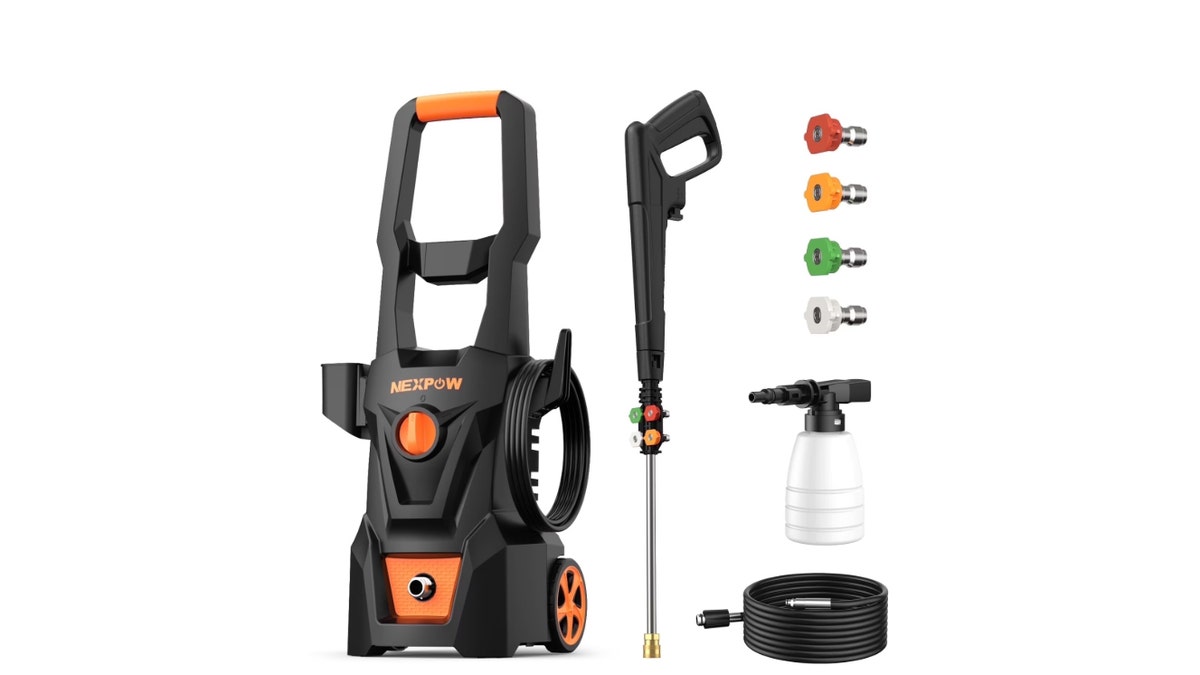 Clean cars, patios and outdoor surfaces with this powerful pressure washer.