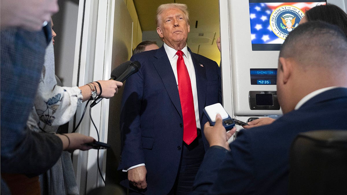 President Donald Trump on Air Force 1