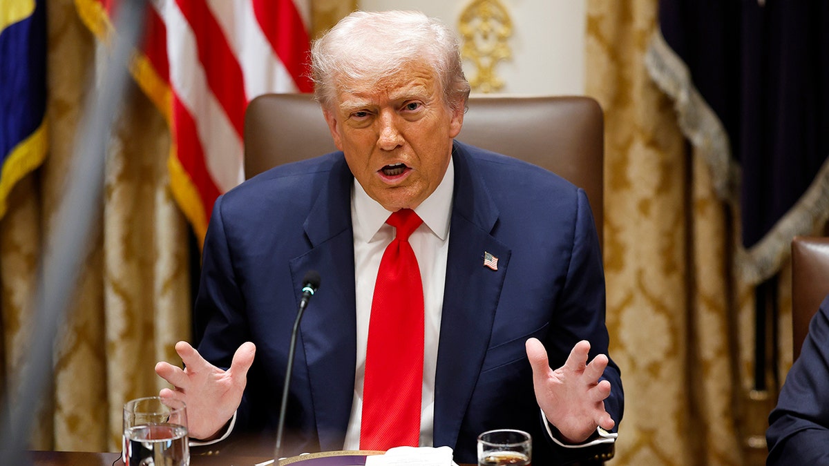 President Donald Trump speaks in the oval office