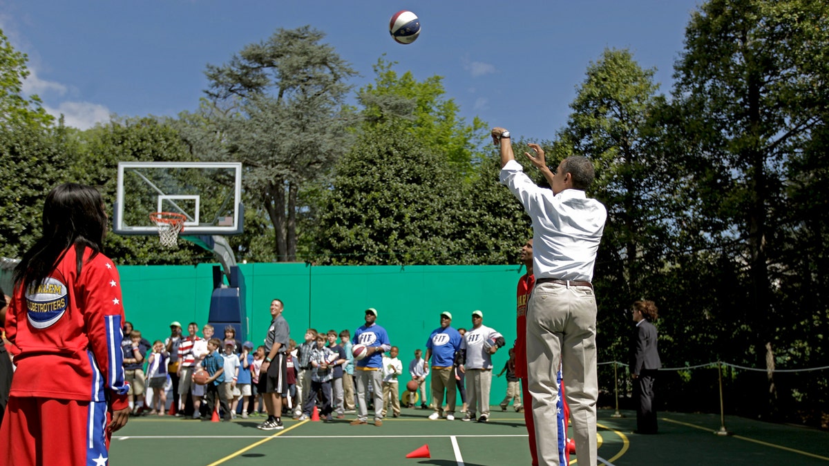Trump adds $200M ballroom to White House renovation history tradition 9 obama shooting basketball half court shot at white house