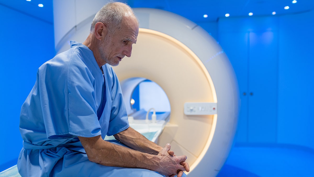 Man waiting for MRI scan