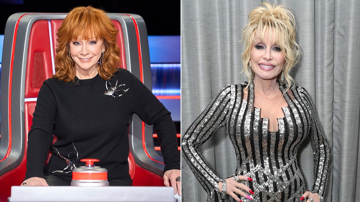 A split of Reba McEntire and Dolly Parton.