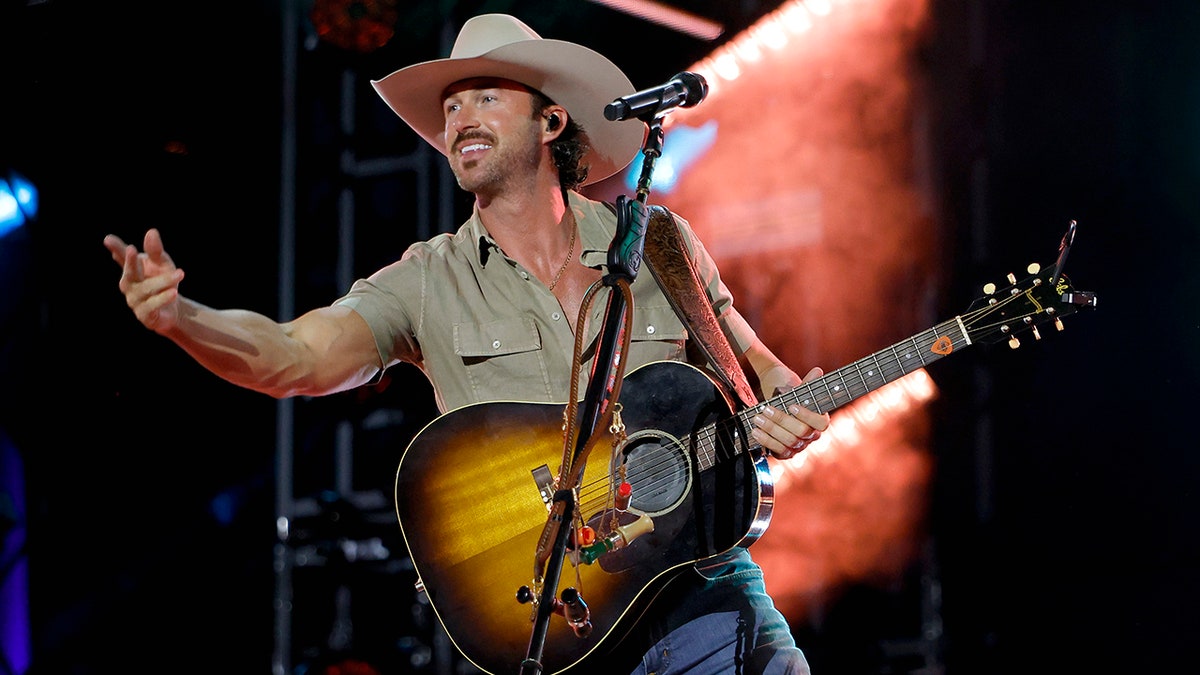 Riley Green performs on the main stage during CMA Fest 2025 at Nissan Stadium in Nashville, Tennessee
